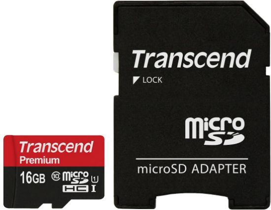  Зображення Модуль флеш-пам'яті TRANSCEND Flash Card  microSDHC  16GB  Class 10  UHS-1 300X  with microSDHC adapter 